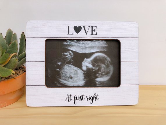 Cadeau femme enceinte, Cadre photo en bois échographie, Cadeau pour les  mamans